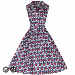 Lindy Bop Dress Rabbit Heart Print